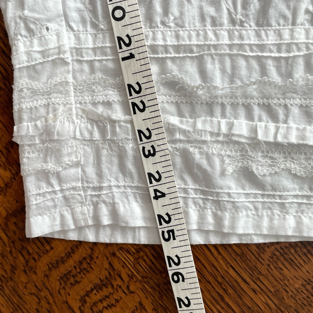 PJ Salvage Eyelet Cropped Pajama Pants Women’s Large White Cotton Lace Trim - Picture 10 of 11